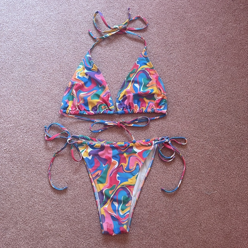 SHEIN Multicolored Bikini Vibrant Size XL